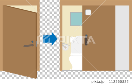 トイレの扉を引き戸に交換するイメージ素材 トイレの扉を引き戸に交換するイメージ素材 112360825