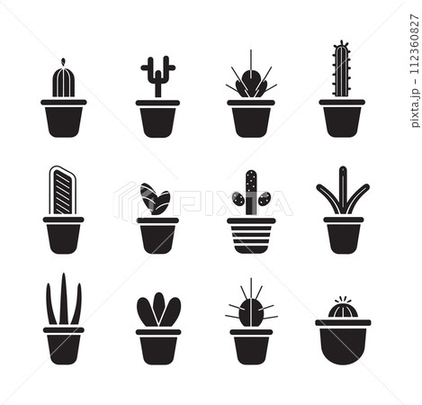 cactus tree logo in modern minimal style cactus tree logo in modern minimal style 112360827