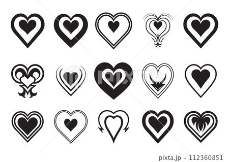 Vintage heart logo in modern minimal style 112360851