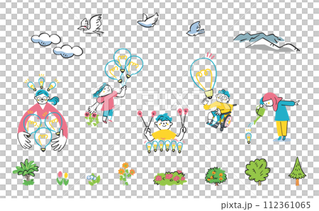 一組為孩子們提供的插圖,幫助他們以各種方式激發創意 一組為孩子們提供的插圖,幫助他們以各種方式激發創意 112361065