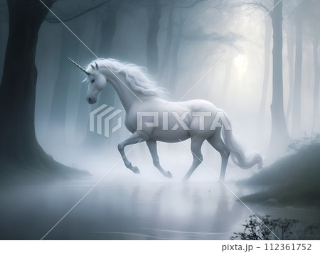 horse in night forest horse in night forest 112361752