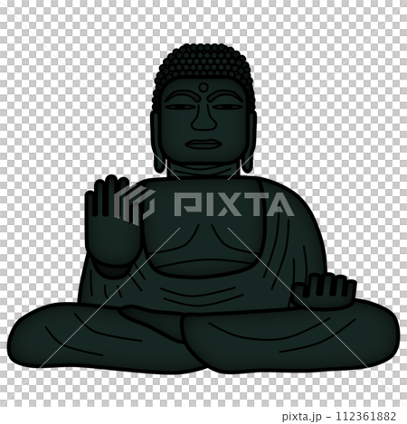 一座宏偉的佛像的插圖 一座宏偉的佛像的插圖 112361882