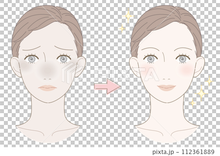 沉悶的女人前後插畫 112361889