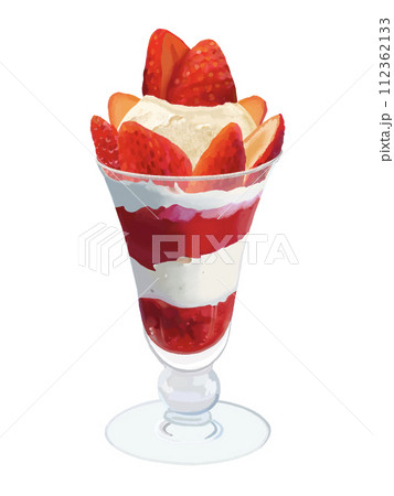 フルーツパフェ（いちご）スプーンなし 112362133