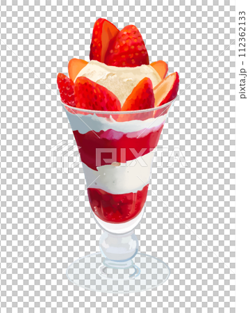 フルーツパフェ（いちご）スプーンなし 112362133
