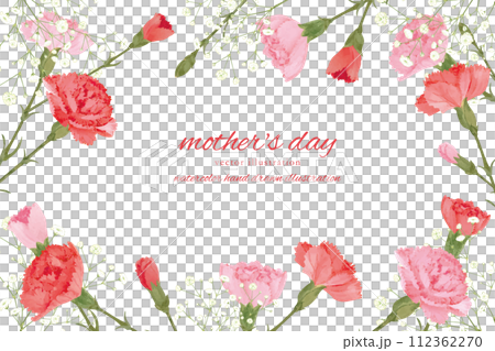 母親節康乃馨框架畫水彩 112362270