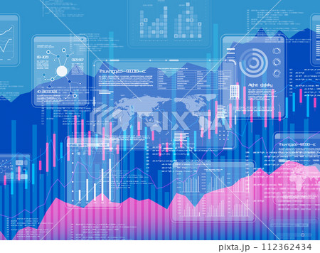株価のコンセプチュアルなグラフィック 112362434