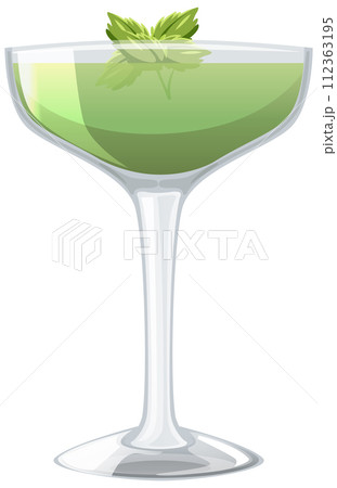 Refreshing Mint Cocktail Illustration Refreshing Mint Cocktail Illustration 112363195