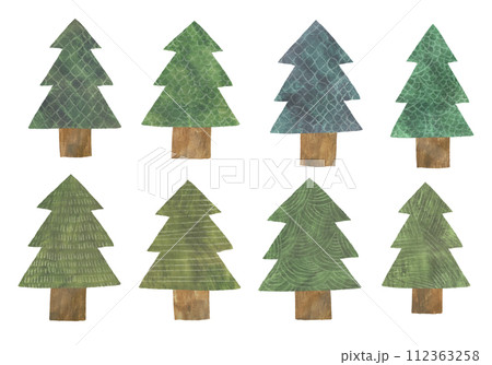 テクスチャーが入った、木のイラスト 112363258