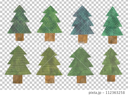 テクスチャーが入った、木のイラスト 112363258