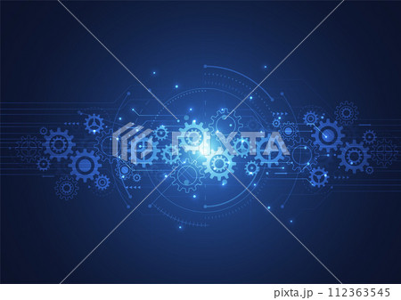 Abstract background with technology circuit board texture. Electronic motherboard illustration. Communication and engineering concept. Vector illustration Abstract background with technology circuit board texture. Electronic motherboard illustration. Communication and engineering concept. Vector illustration 112363545