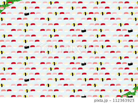 シンプルなバラン付きお寿司模様横長型その6 シンプルなバラン付きお寿司模様横長型その6 112363925