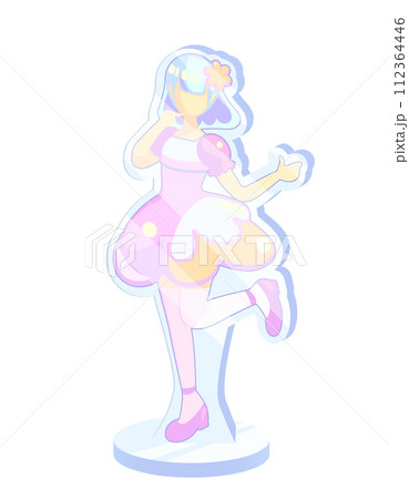 アクリルスタンドのグッズのイラスト	 112364446