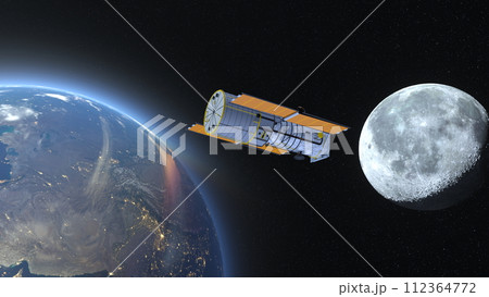 人工衛星と地球 112364772