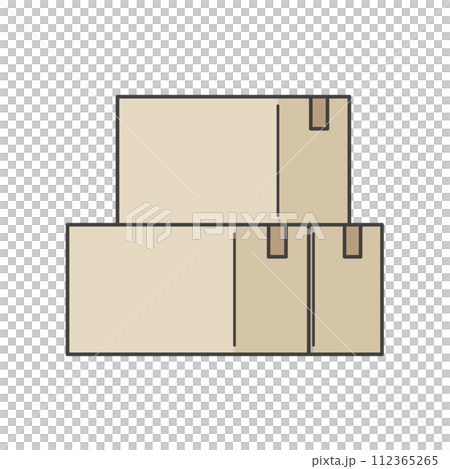 積み重ねたシンプルなダンボールのイラスト素材 積み重ねたシンプルなダンボールのイラスト素材 112365265