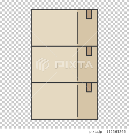 垂直堆疊的簡單紙板插畫素材 112365266