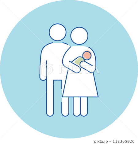 アイコン　3色　手当　家族手当 112365920