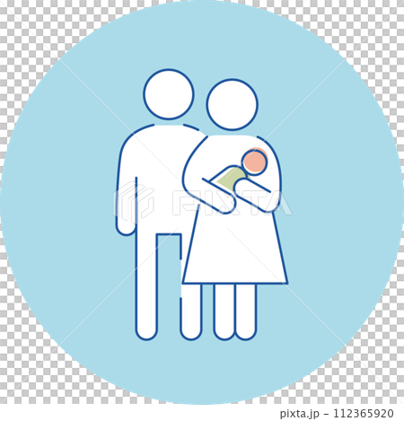 アイコン　3色　手当　家族手当 112365920