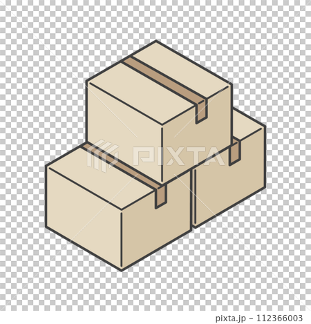 Illustration material of simple stacked cardboard Illustration material of simple stacked cardboard 112366003