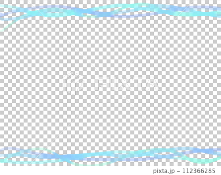 シンプルな水色の水彩フレーム 112366285