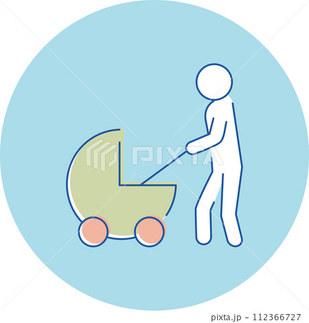 アイコン　3色　福利厚生　休暇　育児休暇 112366727