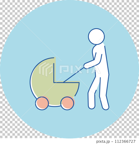 アイコン　3色　福利厚生　休暇　育児休暇 112366727