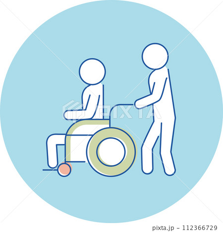 アイコン　3色　福利厚生　休暇　介護休暇 112366729