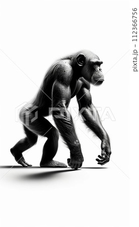 横に歩いているチンパンジーのイラスト素材 [112366756] - PIXTA