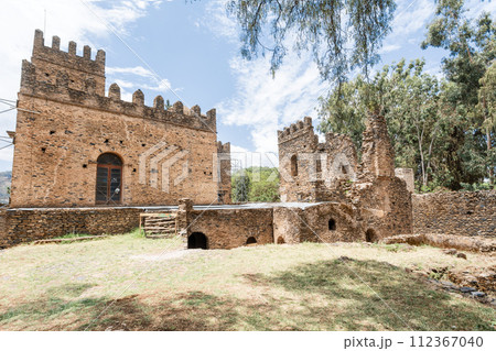 Royal Fasil Ghebbi palace, castle in Gondar, Ethiopia, cultural Heritage architecture 112367040