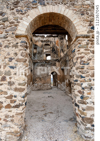 Ruins of Guzara royal palace, Gondar Ethiopia, African heritage architecture 112367045
