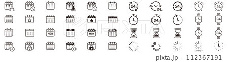 Time Clock liner Icons collection vector Time Clock liner Icons collection vector 112367191