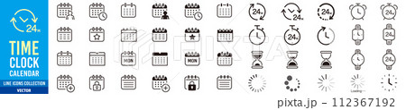 Time Clock liner Icons collection vector Time Clock liner Icons collection vector 112367192
