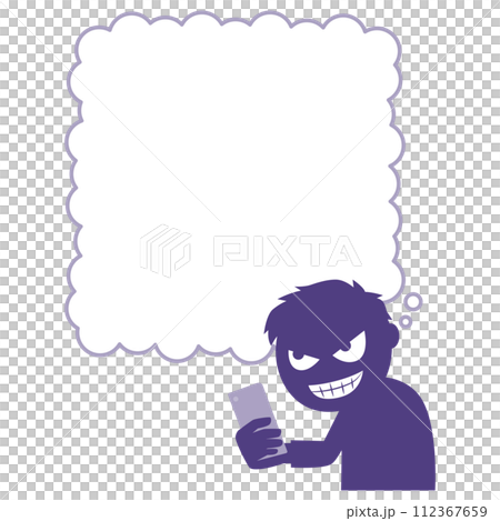 一個使用智慧型手機來發揮他狡猾技能的人 一個使用智慧型手機來發揮他狡猾技能的人 112367659