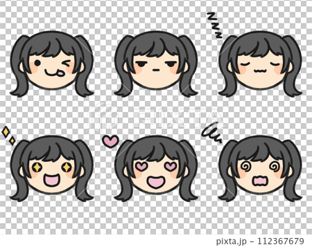 雙馬尾和各種面部表情集 雙馬尾和各種面部表情集 112367679