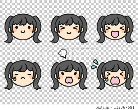 ツインテールさんといろいろな表情セット 112367681