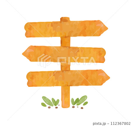 sign label wood watercolor vector illustration sign label wood watercolor vector illustration 112367802