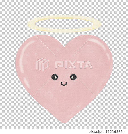 Watercolor Cute adorable joyful love pink angel heart Watercolor Cute adorable joyful love pink angel heart 112368254
