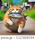 お魚くわえた猫 112368594