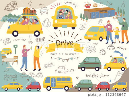 ドライブを楽しむ人達 112368647