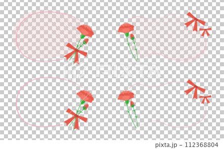 Carnation and ribbon vector frame material that can be used for Mother's Day Carnation and ribbon vector frame material that can be used for Mother's Day 112368804