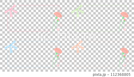 Carnation and ribbon vector frame material that can be used for Mother's Day Carnation and ribbon vector frame material that can be used for Mother's Day 112368805