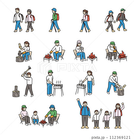 キャンプギアのアイコンセット 112369121