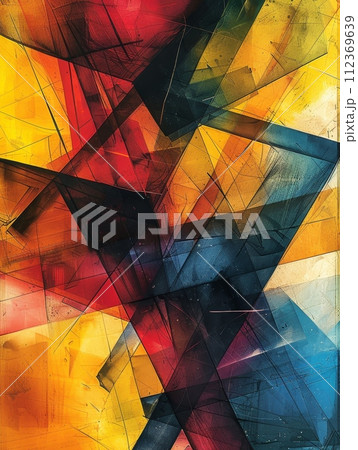 Abstract expressionism features hand-drawn...のイラスト素材 [112369639] - PIXTA