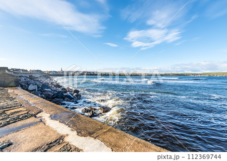 Thurso with ocean, Highland Scotland, UK 112369744