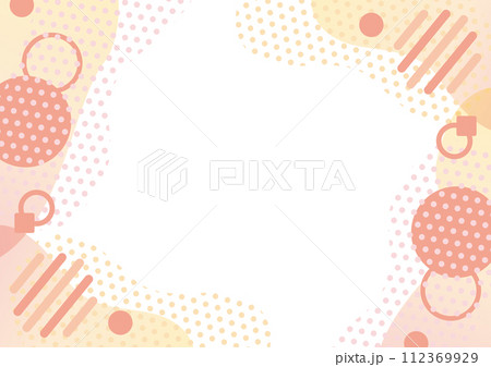 流体シェイプ　幾何学模様のポップなぐにゃぐにゃフレーム背景　ピンク系　サイズ比率3:4 112369929