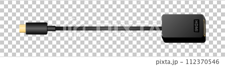 横向きの変換ケーブル_USB Type-C_オス_HDMI Type-A_メス 横向きの変換ケーブル_USB Type-C_オス_HDMI Type-A_メス 112370546