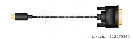 横向きの変換ケーブル_USB Type-C_オス_DVI24ピン(DVI-D)_オス 112370549