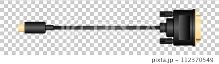 横向きの変換ケーブル_USB Type-C_オス_DVI24ピン(DVI-D)_オス 112370549