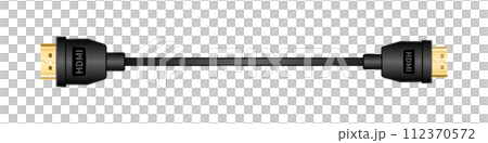 横向きの変換ケーブル_HDMI Type-A_オス_Mini HDMI Type-C_オス 112370572