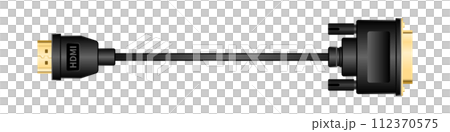 横向きの変換ケーブル_HDMI Type-A_オス_DVI24ピン(DVI-D)_オス 112370575